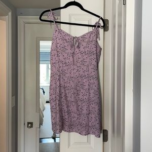 Purple flowered mini dress